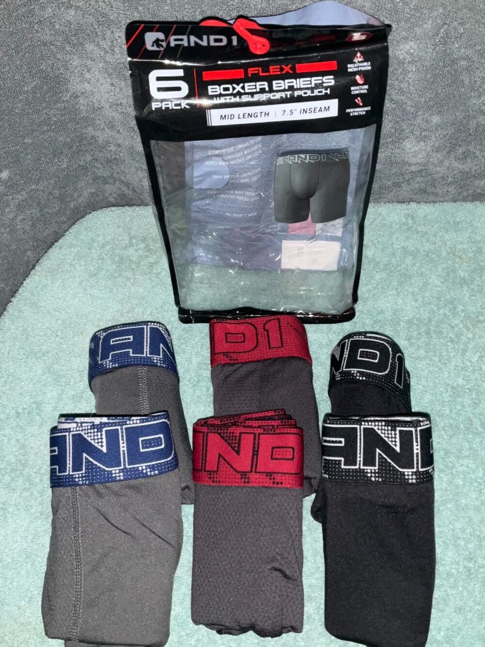 Men's And1 Black and Gray Boxer Briefs